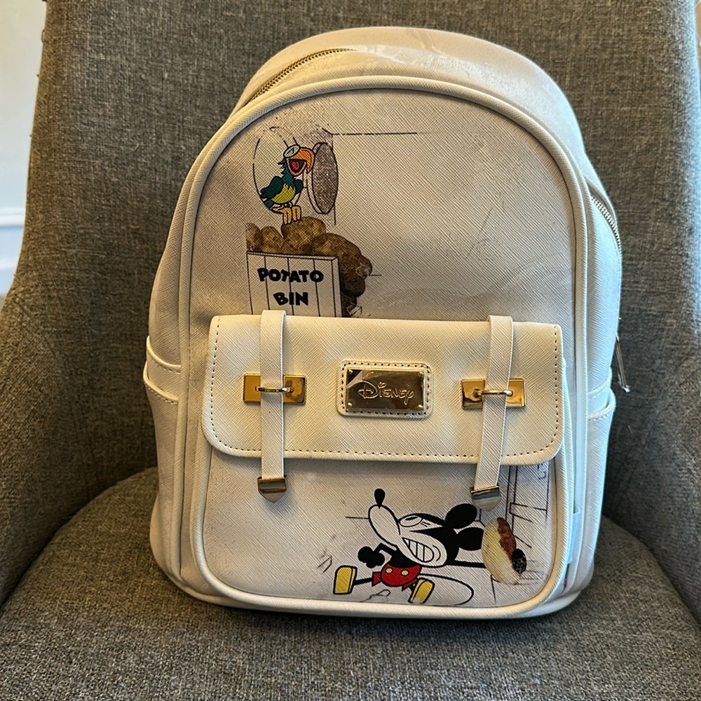 Disney Cream Backpack with Cartoon Design